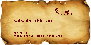Kabdebo Adrián névjegykártya