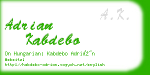 adrian kabdebo business card